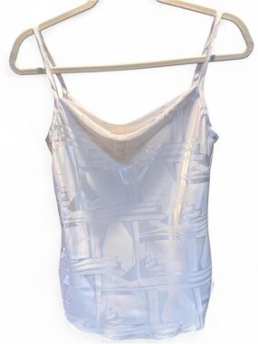 Y2K Silver Abstract Pattern Spaghetti Strap Top